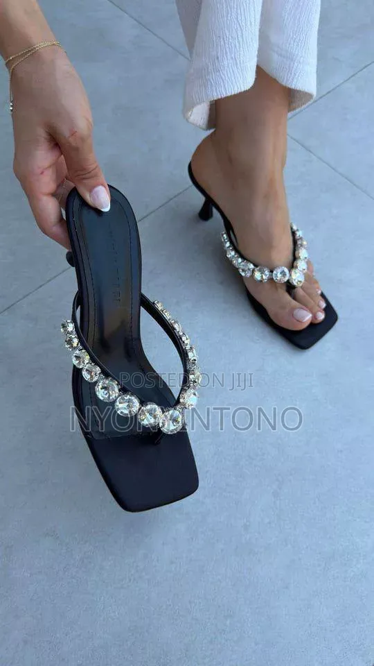 Crystal Thong Kitten Heel