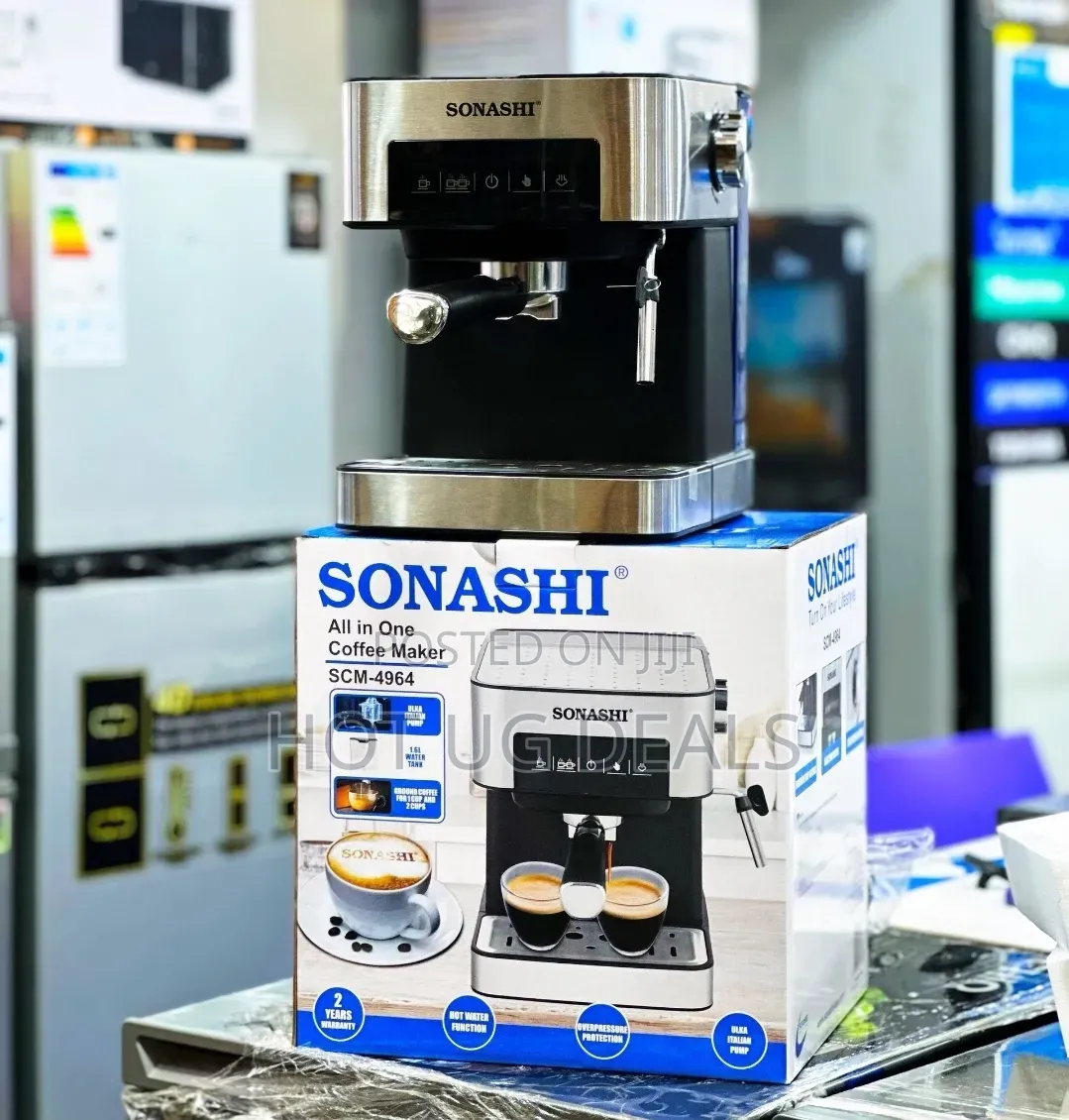 Sonashi SCM-4964 All-in-One Coffee Machine | 15-Bar Espresso Maker