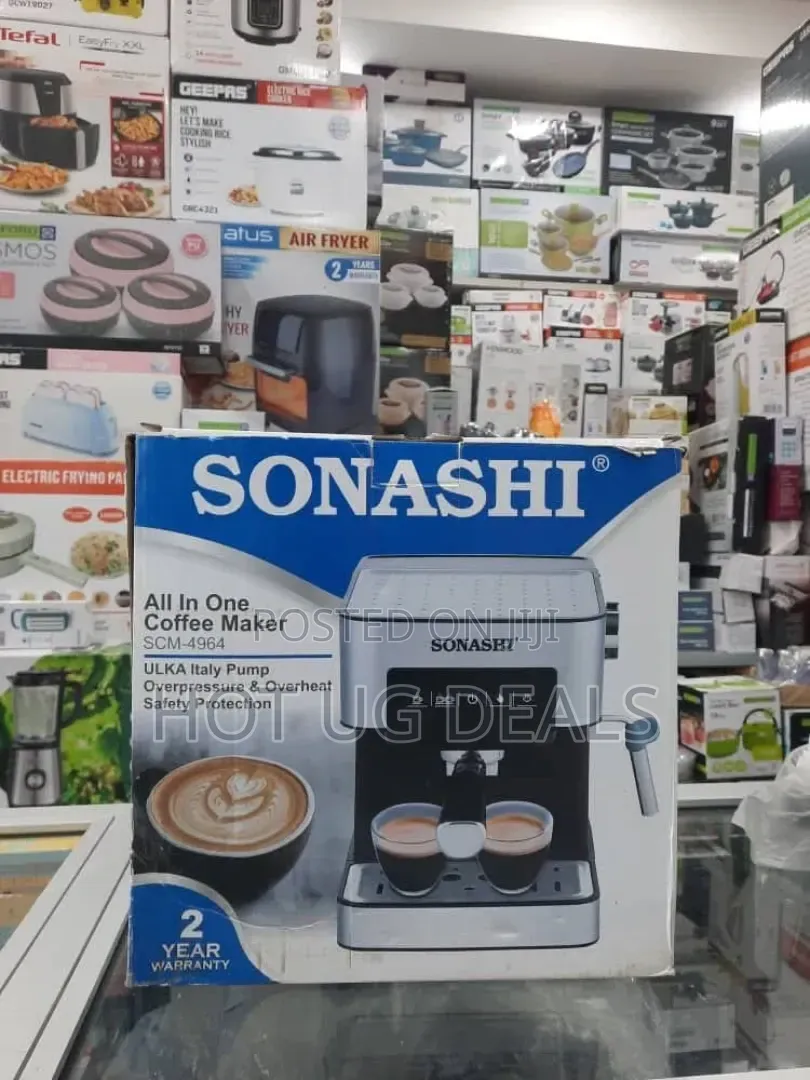 Sonashi SCM-4964 All-in-One Coffee Machine | 15-Bar Espresso Maker