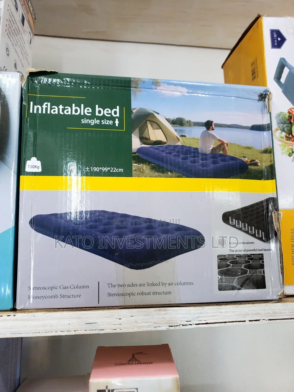 Single-Size Inflatable Air Bed With Column Honeycomb