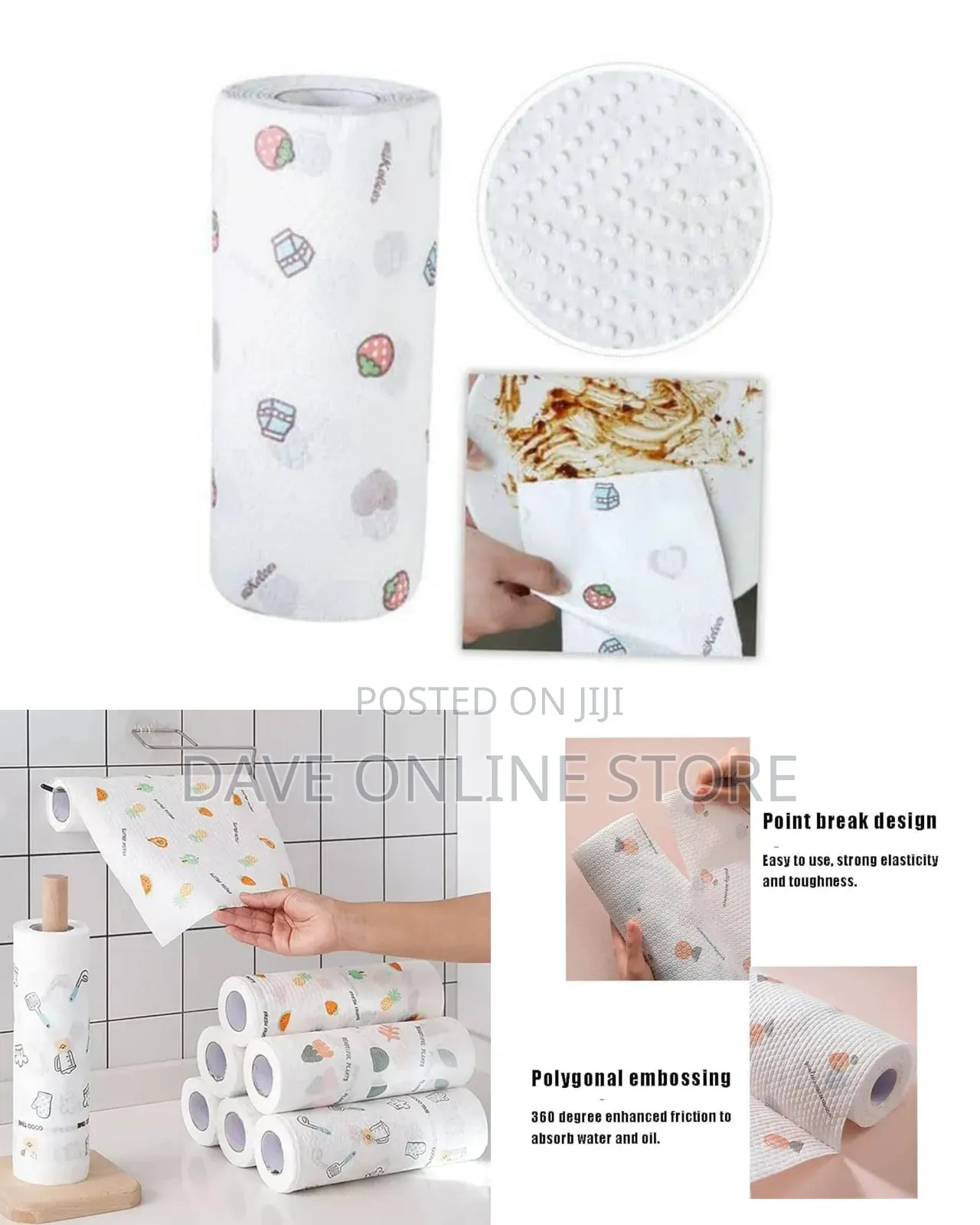1 Roll 50 Pieces Reusable Cleaning Wipes, Kitchen Towels
