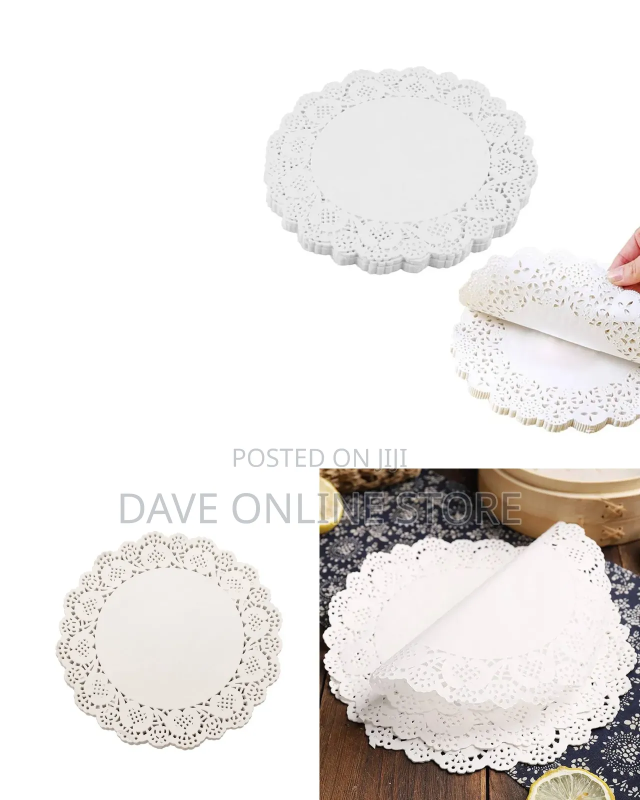 100 PCS 30cm Oil Absorbing White Lace Paper Doilies