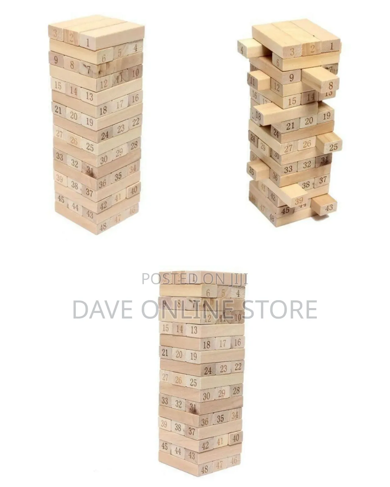 54 PCS Jenga Block Big Size Wooden Building Blocks