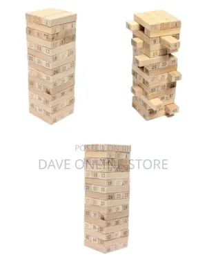 54 PCS Jenga Block Big Size Wooden Building Blocks