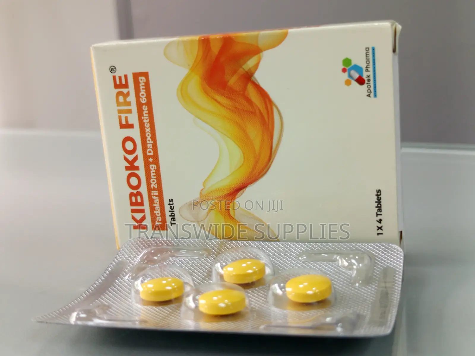 Kiboko Fire 4 Tablets Tadalafil 20mg Dapoxetine 60mg Full Packet