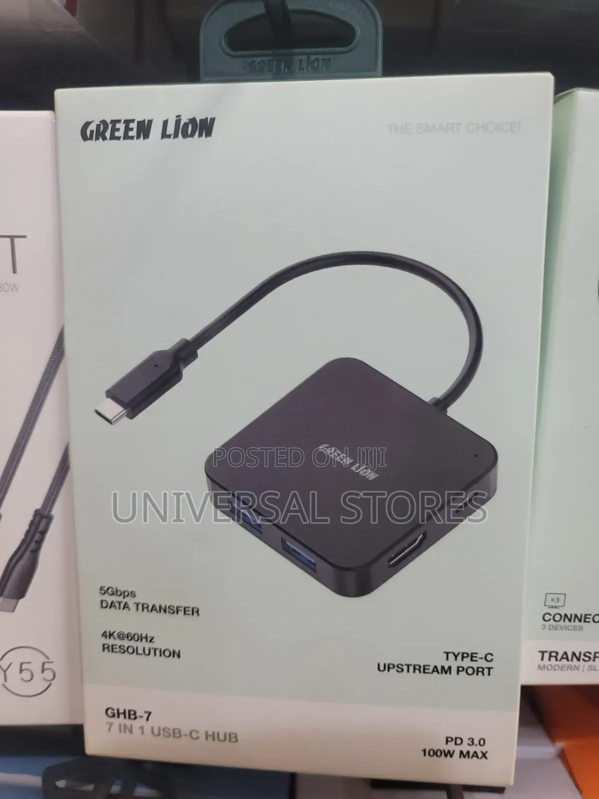 Green Lion GHB-7 7 in 1 USB-C HUB - Black