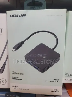 Green Lion GHB-7 7 in 1 USB-C HUB - Black