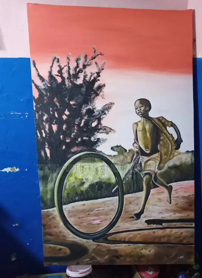 Acrylics on Canvas African Gaming