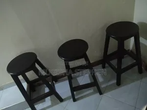 Wooden Bar Counter and Stools