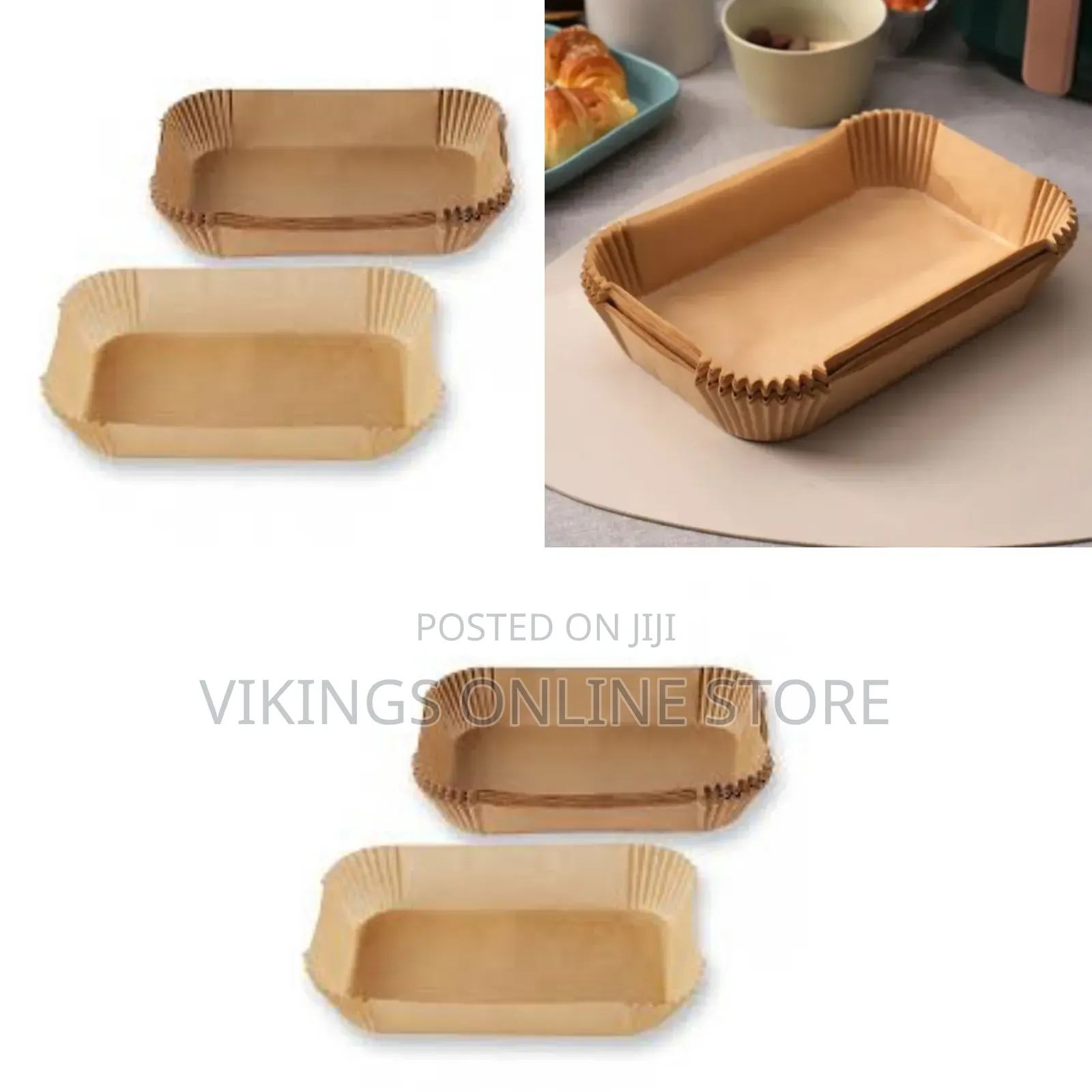 50 PCS Stack of Disposable Rectangular Brown Parchment Paper Liners