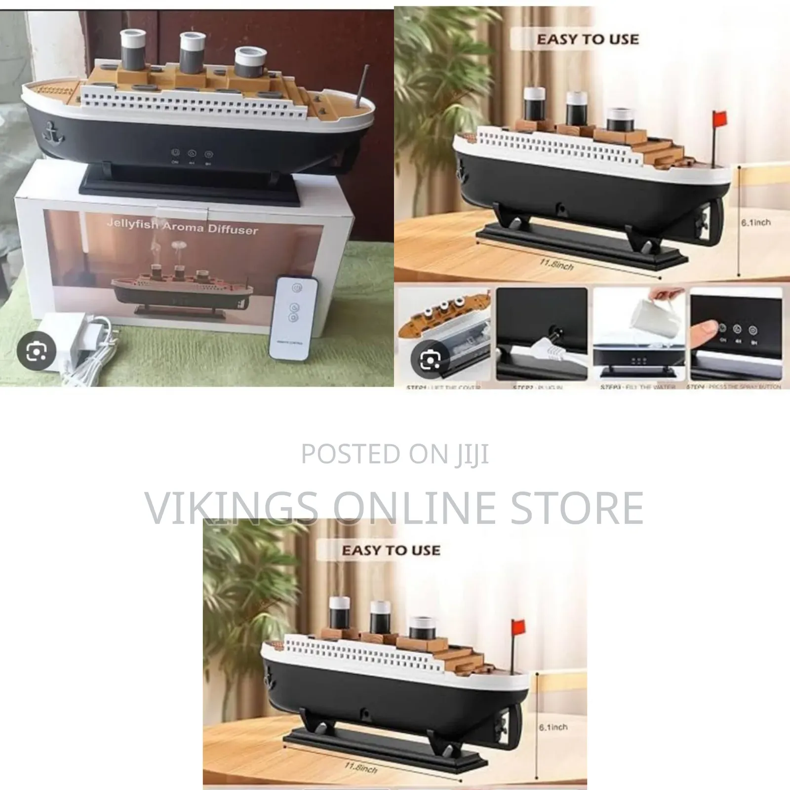 Titanic Ship Ultrasonic Air Humidifier and Essential Oil Diffuser