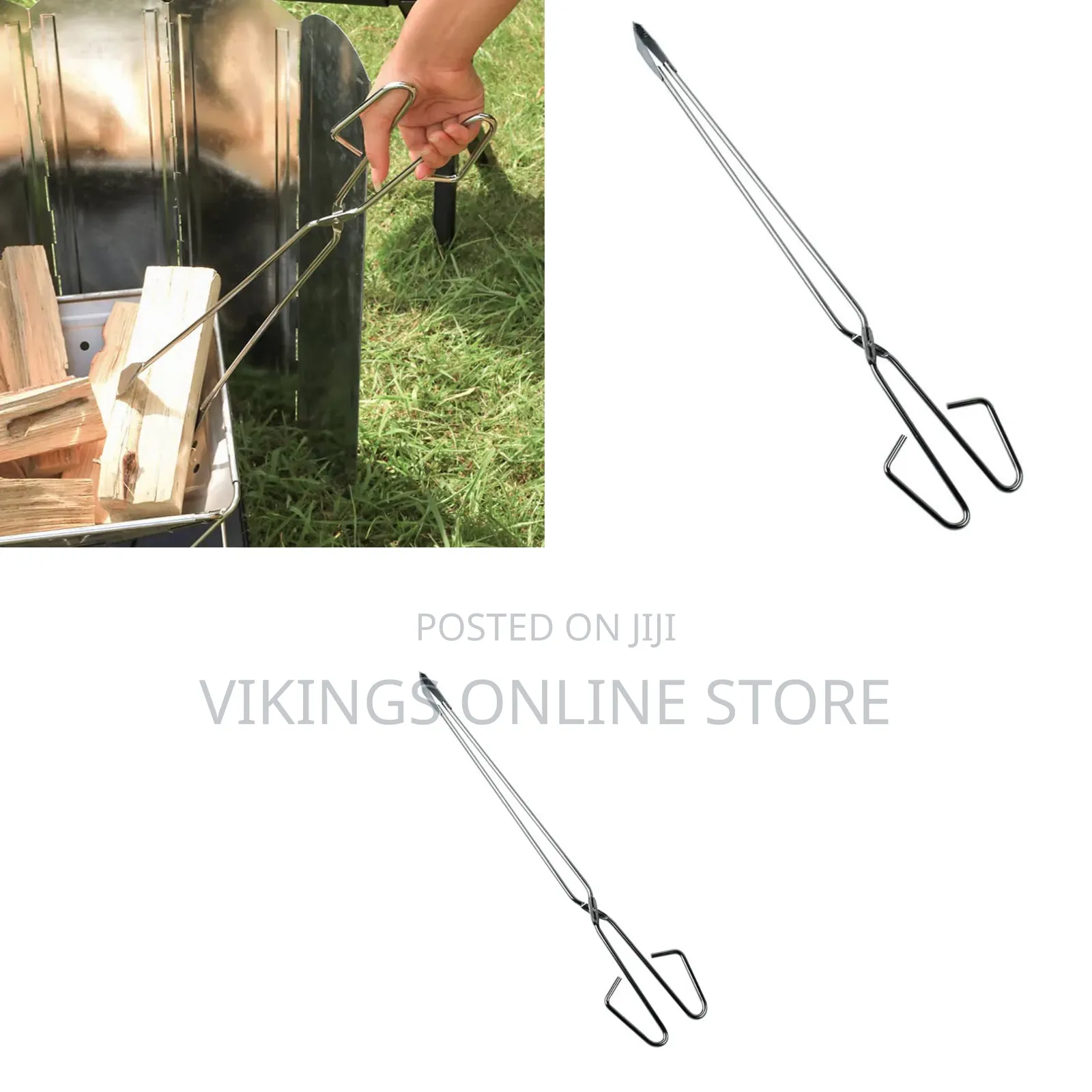 Heavy-Duty, Scissor-Style Firewood and Charcoal Tongs