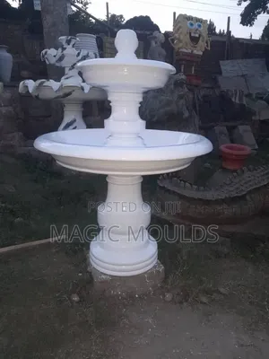 Two-Tier Concrete Water Fountain