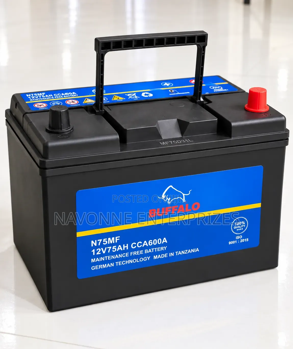 Heavy-Duty 12V 75Ah N75 Maintenance Free Car Battery 600CC