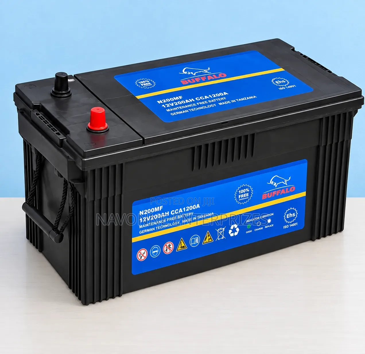 Heavy-Duty 12V 200Ah Buffalo N200 Maintenance Free Battery 1200CCA