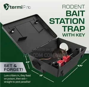 Lockable Rat Bait Station With Key – Rodent Poison Bait Box for Rats