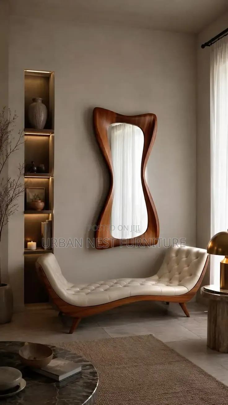 Wall Mirror With Organic Wood Frame