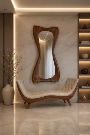 Wall Mirror With Organic Wood Frame