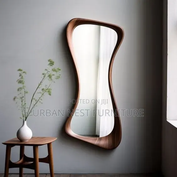 Wall Mirror With Organic Wood Frame