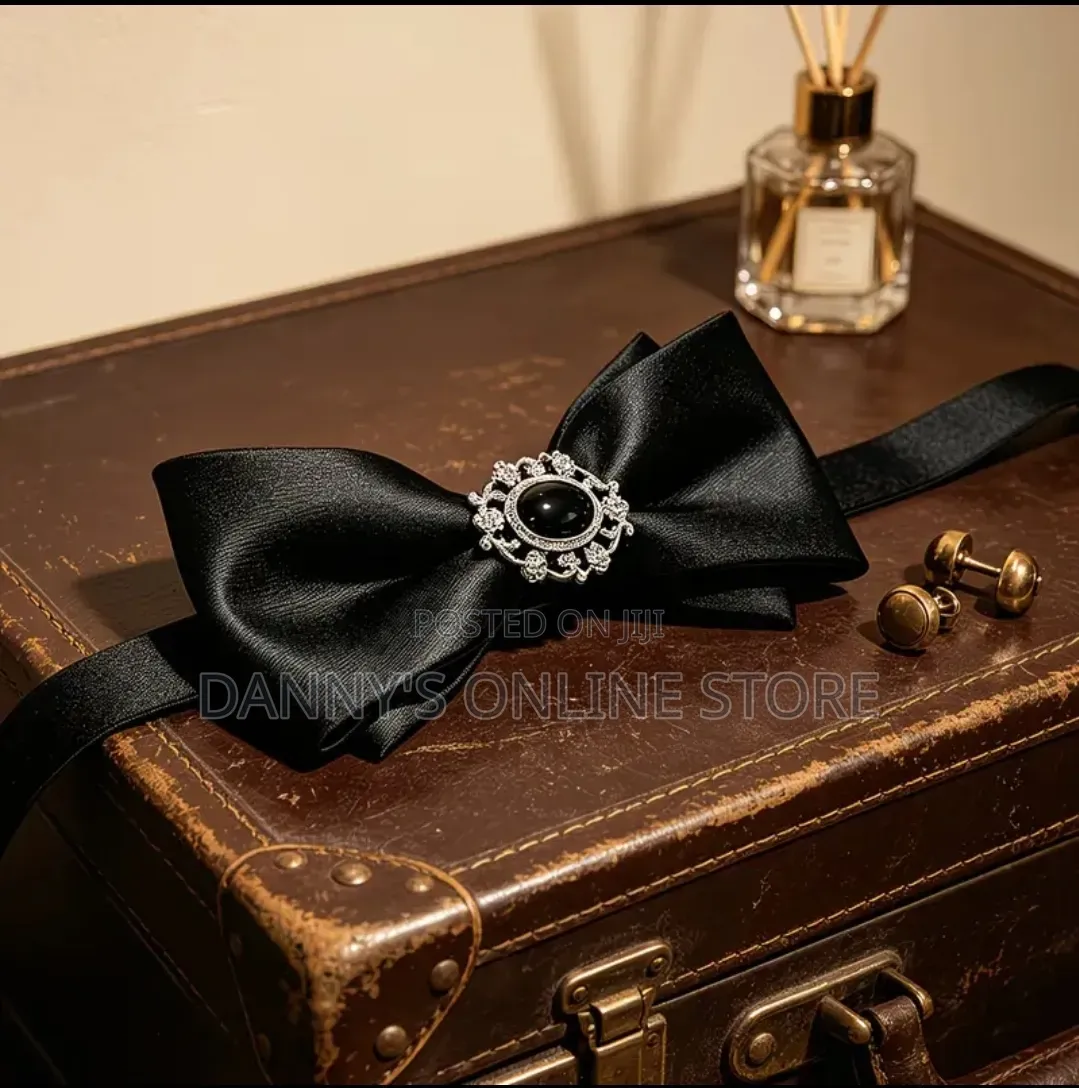 Black Onyx Bow Tie Men'S Wedding Groom Butterfly Knot Business.