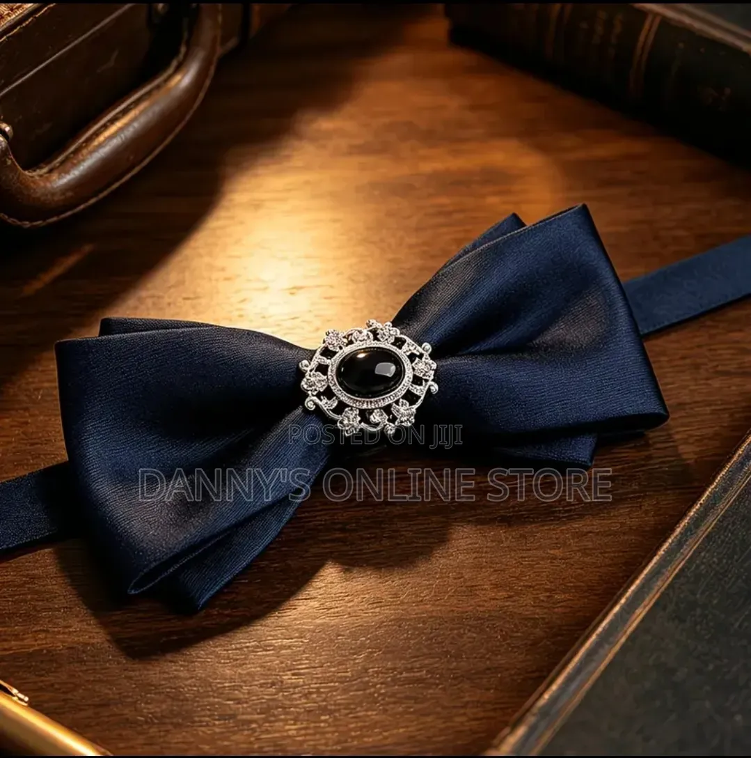 Black Onyx Bow Tie Men'S Wedding Groom Butterfly Knot Business.