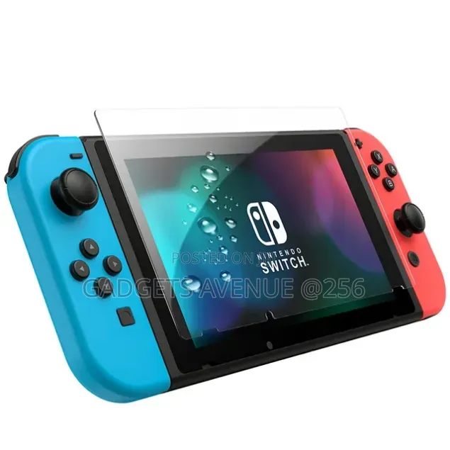 Hybrid Gaming Console With Neon Blue and Neon Red Joy-Con Controllers