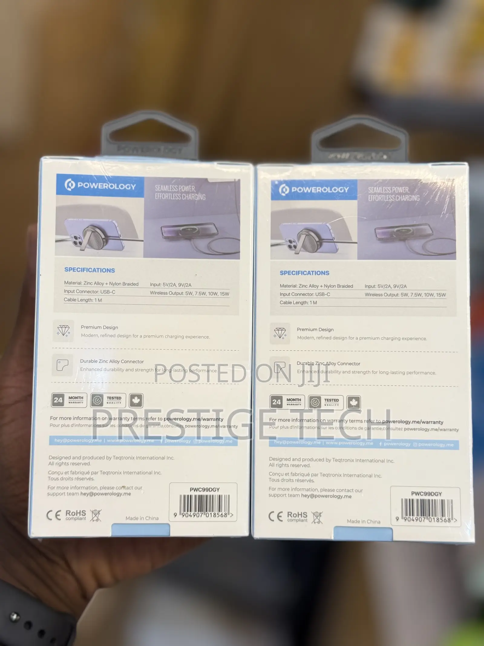 Powerology Zinco Wireless Charging Pad 15W Fast Wireless Charger
