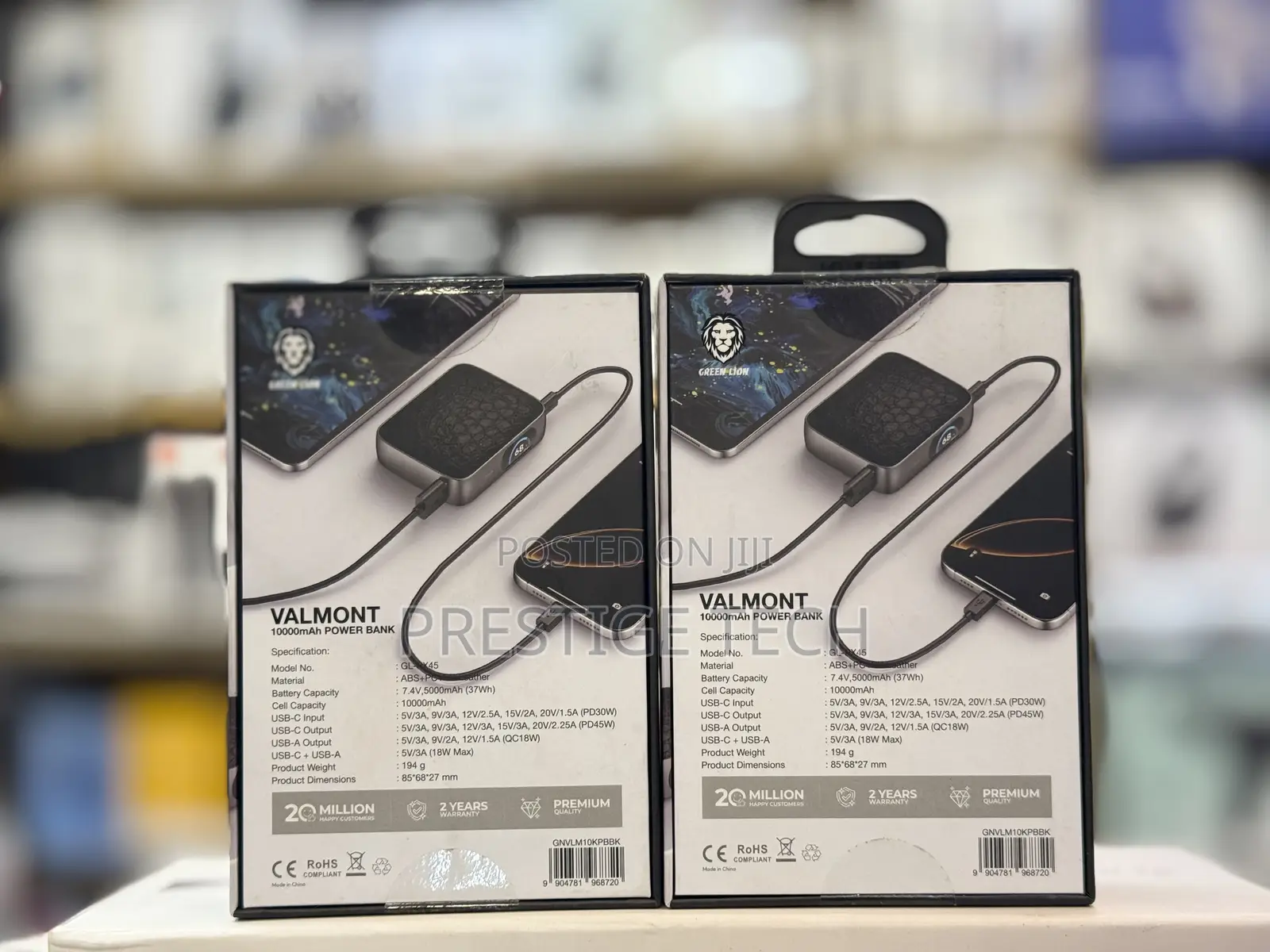 Green Lion Valmont 10000mah Power Bank 45W With Digital Display