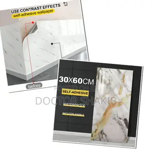 5pcs Marble Wallpaper PVC 3D Self Adhesive Wall Sticker