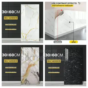 5pcs Marble Wallpaper PVC 3D Self Adhesive Wall Sticker