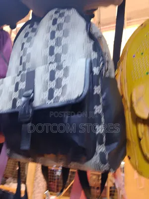 Grey and Black Patterned Backpack