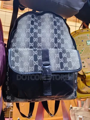 Grey and Black Patterned Backpack