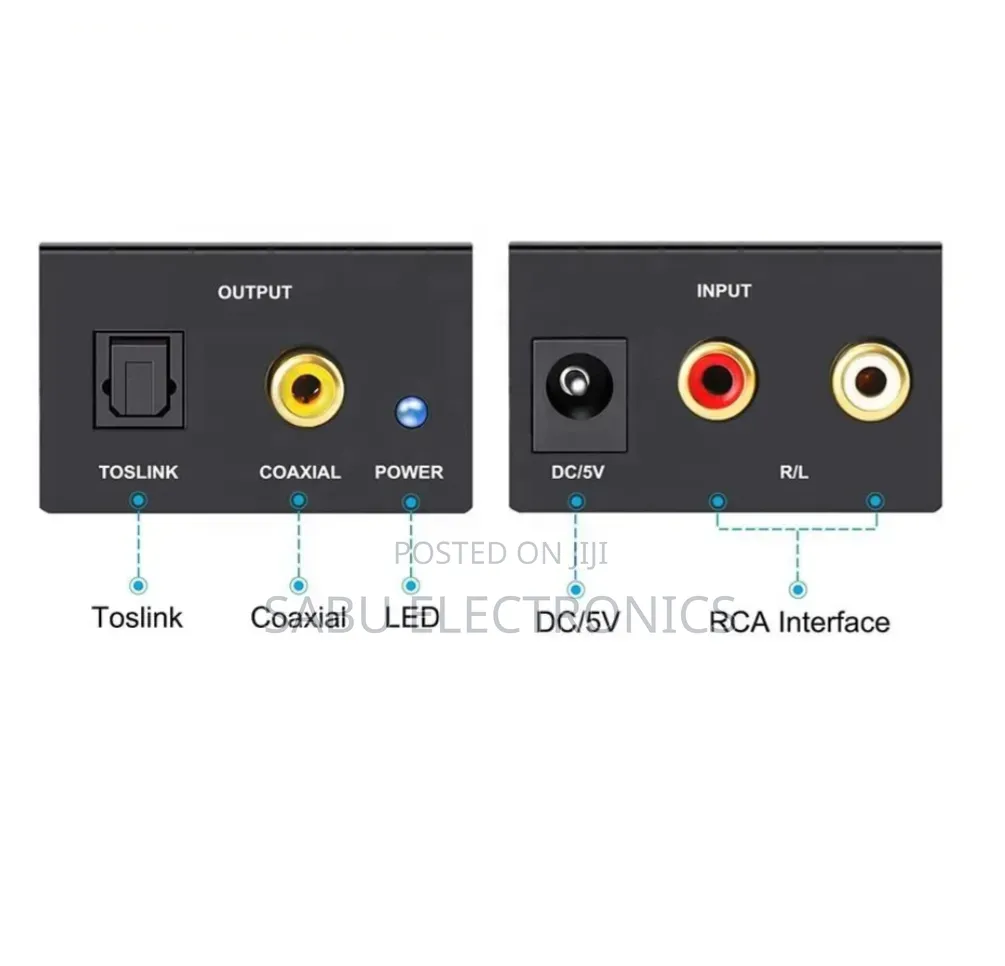 Analog to Digital Audio Converter RCA to Optical Toslink Coaxial