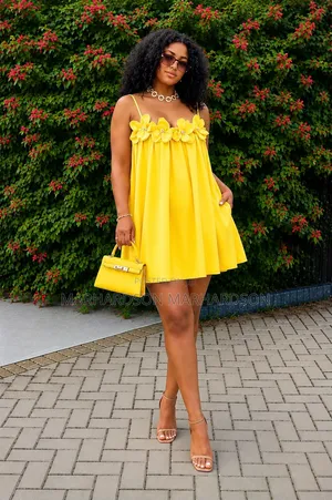 Floral Applique Trim Dress