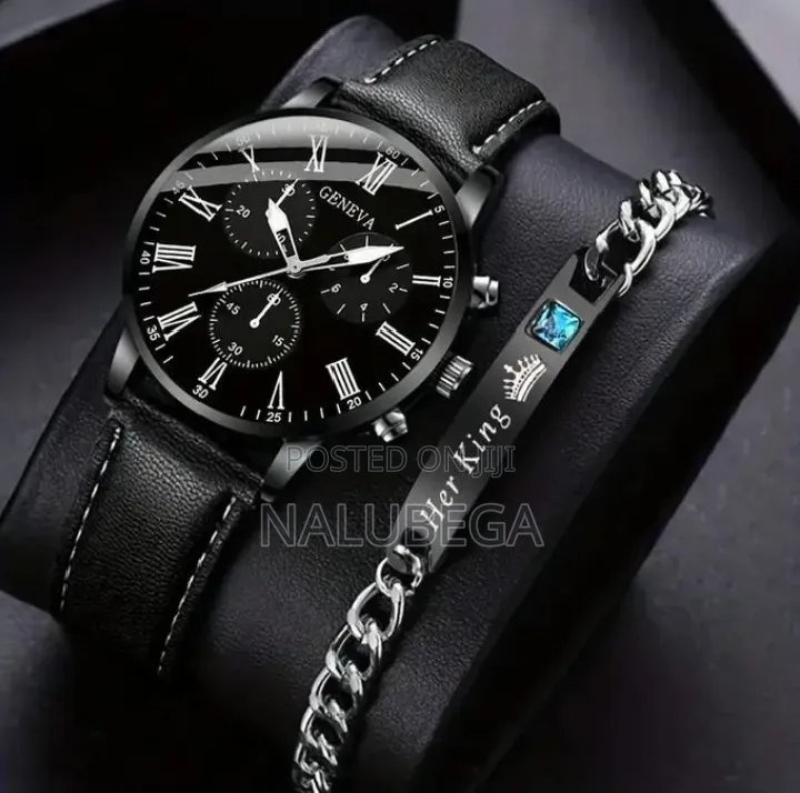 Men's Quartz Watch Set With Bracelet