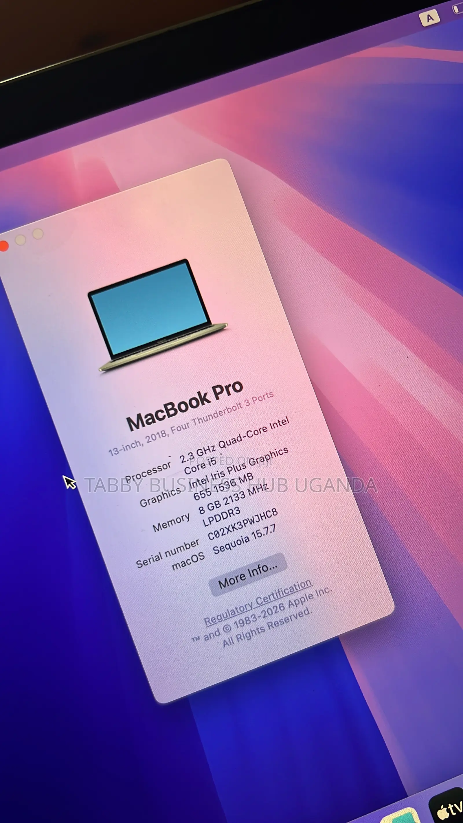 Laptop Apple MacBook Pro 2018 8GB Intel Core i5 SSD 256GB