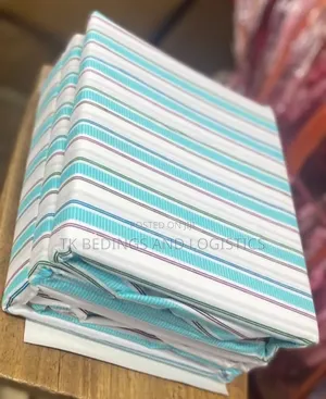 Aqua Blue Strip Bedsheets