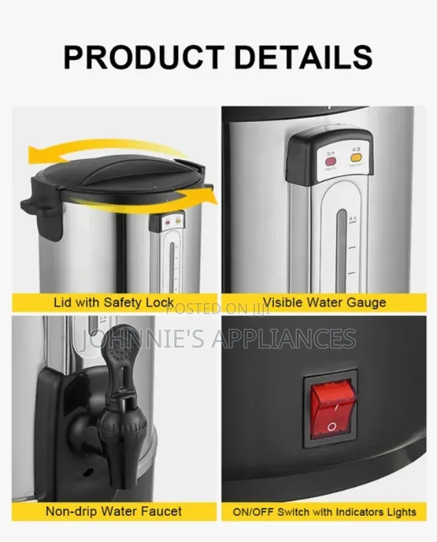 15L Stainless Steel Electric Hot Water Urn / Beverage Boiler With Tap