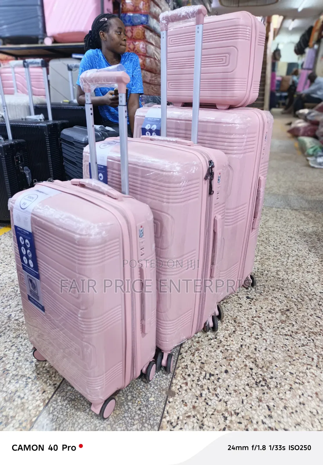 4pcs in 1set / Noble Rubber Plastic Suitcases Full Set