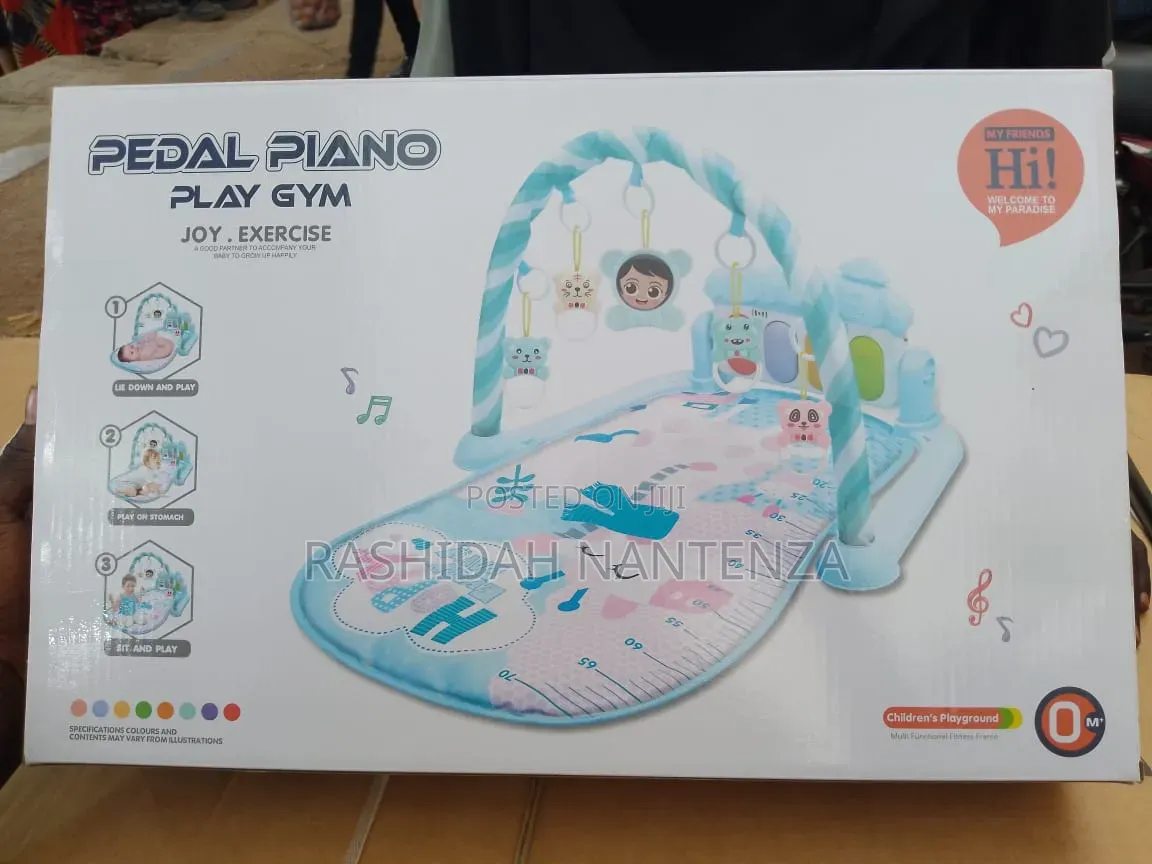 Pedal Piano Play Gym! A Colorful Baby Activity Mat.
