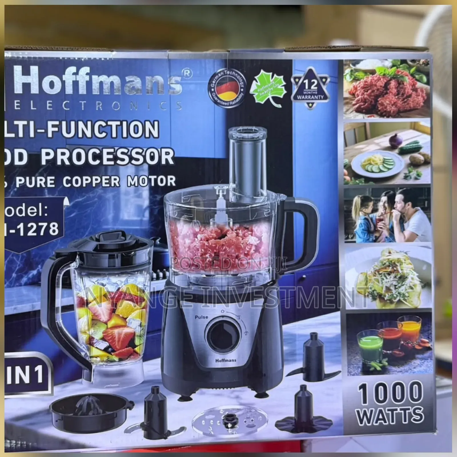Hoffmans Multi-Function Food Processor (Model HM-1278) 8-in-1 Kitchen