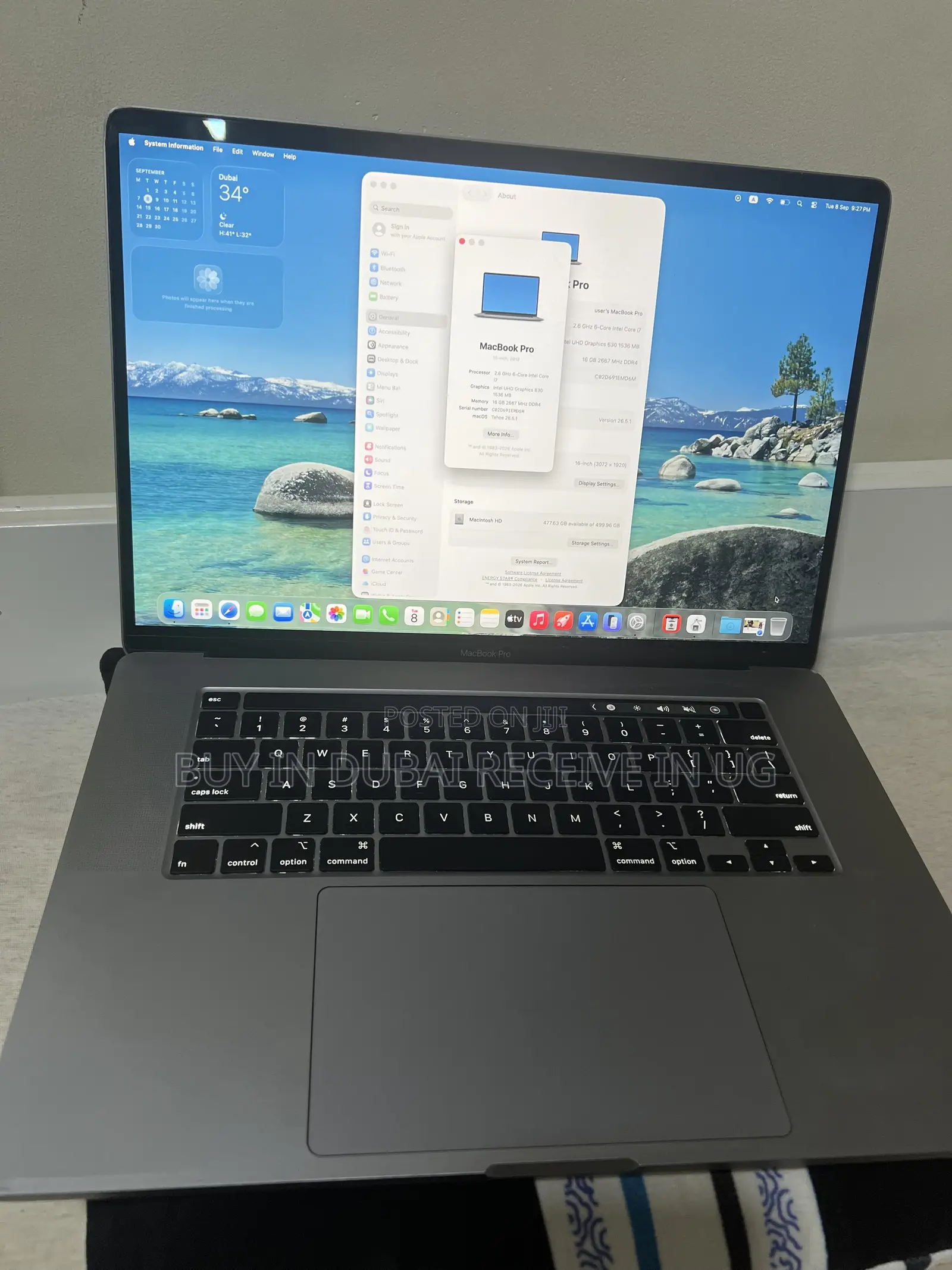Laptop Apple MacBook Pro 2019 16GB Intel Core i7 SSD 512GB