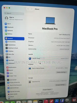 Laptop Apple MacBook Pro 2019 16GB Intel Core i7 SSD 512GB