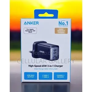 Anker Charger (65W, 3 Ports, GaN)
