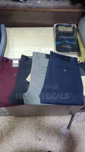 Pack of 4 PCS Khaki Men Trousers - Maroon, Grey, Black, Navy Blue