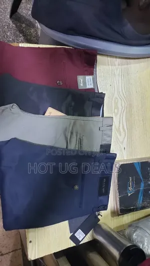 Pack of 4 PCS Khaki Men Trousers - Maroon, Grey, Black, Navy Blue