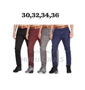 Pack of 4 PCS Khaki Men Trousers - Maroon, Grey, Black, Navy Blue