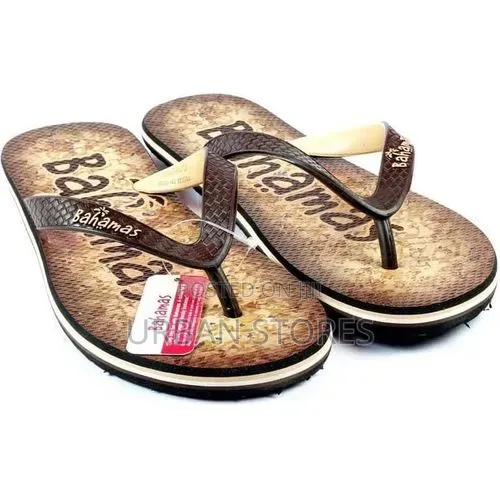 Bahamas Rubber Sole Men's Flip Flops Brown Slippers