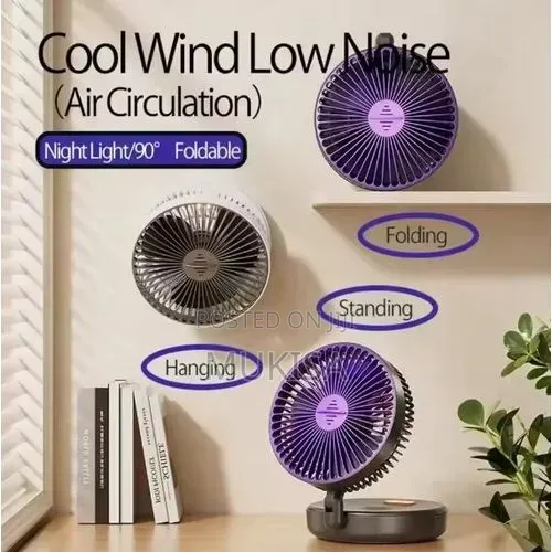3-in-1 Portable Rechargeable Fan – 5000mAh