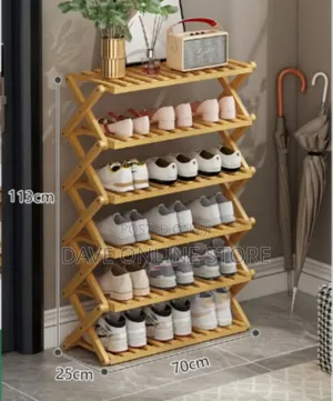 6 Layer Bamboo Collapsable Shoe Rack